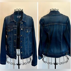 Just USA Dark Denim Blue Button Front Women's Jacket